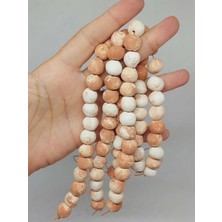 Yaşam Tohumu Kahverengi Pigmentli Mat Seramik Boncuk Dizi 10-12MM/24CM (54188)