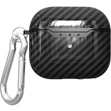 Prolysus Apple Airpods 4 Kılıf Negro Karbon Desen Silikon Fiber Desenli Kılıf