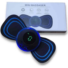 Mini Massager 8 Modlu Mini Şarjlı Kelebek LCD Ekran Ems Boyun Omuz Kol Sırt Elektrikli Masaj Bantı Kas Stimülatörü