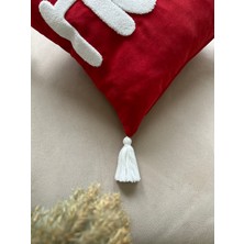 En Gözde Home Yılbaşı Noel Temalı Punch Nakışlı Kırlent Kılıfı