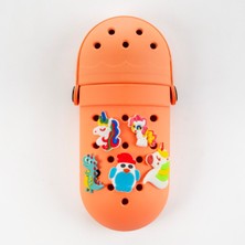 Zehazem Silikon Kalem Kutusu, Crocs Süslü Kalemlik, 4 Adet Jibbitz Süs Hediye, Turuncu Renk, BPA Free + Antibakteriyel, Yerli Üretim