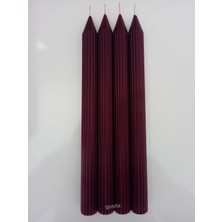 Qosrix 4'lü Bordo Şamdan Soya Mumu