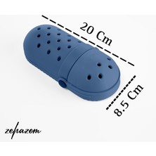 Zehazem Silikon Kalem Kutusu, Crocs Süslü Kalemlik, 4 Adet Jibbitz Süs Hediye, Lacivert Renk, BPA Free + Antibakteriyel, Yerli Üretim