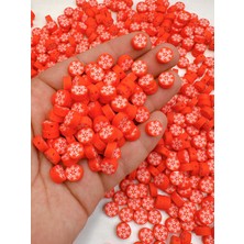 Ebruli Boncuk 10 mm Yılbaşı Kartanesi Boncuk Kırmızı Takı Aksesuar Bead (100 Adet)