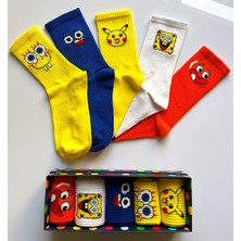 Socks And More Çizgifilm Karakterli 5'li Çorap Kutusu Unisex Renkli