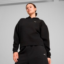 Puma Q4 Studio Textured Kadın Siyah Kapüşonlu Sweatshirt