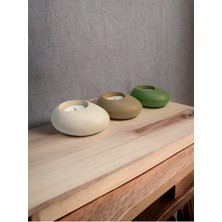 Ogish Concept Three Drops Beton Tealight Mumluk 3'lü Set [ Alaçatı-Vizon-Avokado ]