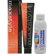 Maxstyle New Argan Keratin 2025/07.00 Yoğun Kumral 60 ml 1 Adet Saç Boyası + 1 Adet 90 ml Oksidan