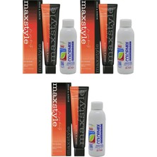 Maxstyle New Argan Keratin 2025/06.43 Kahve Bakır 60 ml 3 Adet Saç Boyası + 3 Adet 90 ml Oksidan