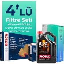 BOSCH Volkswagen Golf 1.5 TSi Filtre Bakım Seti Motul Motor Yağlı (2018-2020) 4 Lü