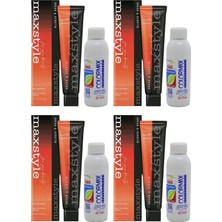 Maxstyle New Argan Keratin 2025/08.02 Bej Açık Kumral 60 ml 4 Ad Saç Boyası + 4 Adet 90 ml Oksidan