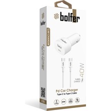 Bolfer Araç Şarj Seti Type-C 3.1A 40W Uyumlu