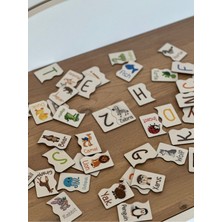 Bella Casa Kids Ingilizce Puzzle Harf Hayvan Eşleme Kartı, Eğitici Oyuncak, Montessori Eğitim Oyuncak, Motor Zeka