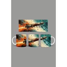 Fizello Retro Temalı Kupa Hediyelik Sunumluk Çeyizlik Kahve Fincanı