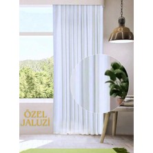 Özel Jaluzi Beyaz Saten Güneşlik Perde 120 x 200 cm Düz Desenli Polyester Kumaş