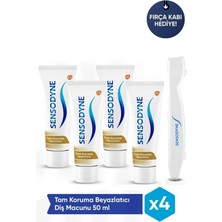 Sensodyne Tam Koruma Beyazlatıcı Diş Macunu X4+Fırça Kabı Hediye