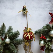 Yılbaşı Süsü Top Çini Tekli Tasarım Handmade Biblo Çini Dekoratif Süs Çan Kapı Süsü Hediyelik Çamağacı