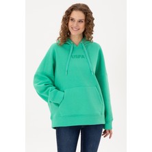 U.S. Polo Assn. Kadın Mint Kapüşonlu Sweatshirt 50292370-VR152