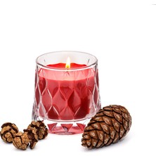 Missi Yılbaşı Kristal Cam Bardak Kırmızı Spice Orange Kokulu Vegan Mum