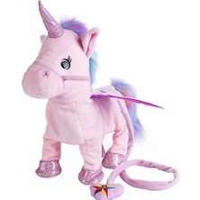 Bra2nd Jessieyou Mall Komik 35 cm Elektrikli Yürüyen Unicorn Peluş Oyuncak (Yurt Dışından)