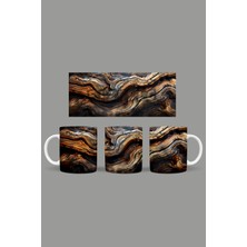 Fizello Ahşap - Wood Temalı Kupa Hediyelik Sunumluk Çeyizlik Kahve Fincanı