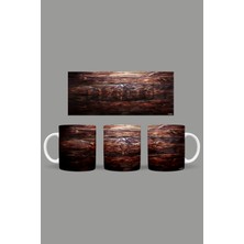 Fizello Ahşap - Wood Temalı Kupa Hediyelik Sunumluk Çeyizlik Kahve Fincanı