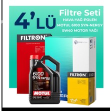 Filtron Renault Clio 0.9 Benzin TCe Filtre Bakım Seti Motul Motor Yağlı (2014-2021) 4 Lü