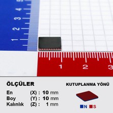 NeoHobi Neodyum Mıknatıs 10 x 10 x 1 Boy 10 mm En 10 mm Kalınlık 1 mm Çok Güçlü Mıknatıs 10 Adet