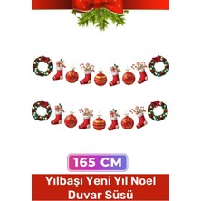 Özel Üretim Tek Taraflı Baskı Yeni Yıl Noel Yılbaşı Dekoratif Kağıt Banner Çelenk Duvar Süsü -165CM