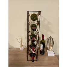 Gogka Dekoratif Wine Rack Drink Stand 5 Li Metal Şaraplık Içecek Standı Deri Bantlı Şaraplık