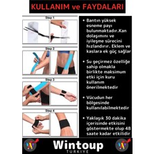 Wintoup Özel Hızlı Etkili Büyük Boy Kas Bel Bacak Kol Boyun Sırt Omuz Karın Kalça Rehabilitasyon Bandı Siyah