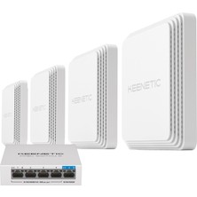 Keenetic Orbiter Pro 4'lü Paket + Keenetic Poe+ Switch 5 Router Poe Mesh Wi-Fi Sistem