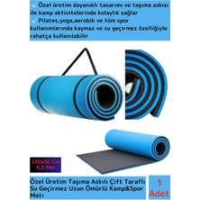 Özel Üretim Çift Taraflı Kaymaz Su Geçirmez Taşıma Askılı Kamp Uyku Matı Yoga Pilates Fitness 6,5 mm