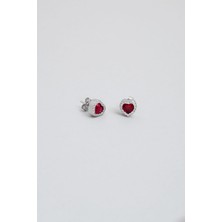 So CHIC Isabella 18 Ayar Beyaz Altın Kaplama Gümüş Kalp Küpe