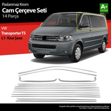 S-Dizayn Vw Transporter T5 Kısa Şase Krom Cam Çerçeve Seti 2003-2015 Tek Sürgü