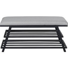 Metatek Freya Demonte Ayakkabılık ,Puflu Ayakkabılık , Raflı Ayakkabılık , Siyah Metal Ayakkabılık80*45