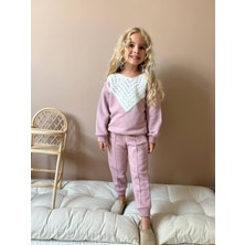 Pamila Butik Kız Çocuk Gül Kurusu Alt Üst Takım Marka Muadili 2 Iplik Yaka Detay  Minimalist Ikon Tarz Takım