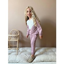 Pamila Butik Kız Çocuk Gül Kurusu Alt Üst Takım Marka Muadili 2 Iplik Yaka Detay  Minimalist Ikon Tarz Takım