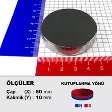 NeoHobi Neodyum Mıknatıs D50X10 Çap 50MM Kalınlık 10MM Çok Güçlü Mıknatıs