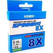 Kendo 8x Fighting 150 mt Örgü İp 0,21MM Apple Green Renkli Kalın ve Güçlü Misina
