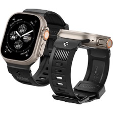 Spigen Apple Watch 49mm Ultra 2/1 - 46mm Seri 10 - 45mm Seri 9/8/7 - 44mm Seri SE2/SE/6/5/4 Kordon Kayış Rugged Band Matte Black - AMP02854