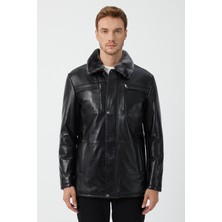 Deri Company Vincent Siyah Deri Mont