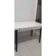 Evistro Yanlardan Açılır Büyüyen Yemek Masası Beyaz 65X100CM Sadece Masa Fiyatıdır