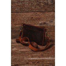 Sumra El Yapımı   Dana Derisi Omuz Çantası Acı Kahve 20MX13CMX4CM  SM-D-0012