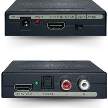 Technozi Hdmı Ses Ayırıcı Hdmı To Hdmı + 3.5mm Audio + Optik Spdif Out Hdmı Ses Dönüştürücü Audio Extractor
