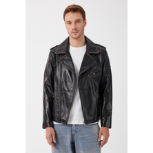 Deri Company Franco Siyah Vintage Deri Mont
