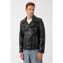Deri Company Franco Siyah Vintage Deri Mont
