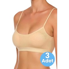 Uniquetrenders Kadın Ince Askılı Pedli Büstiyer Yarım Atlet Sütyen 3'lü Set