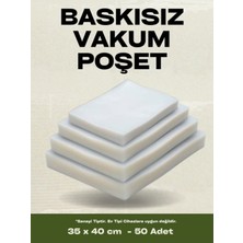 35X40 cm Endüstriyel ve Gıda Düz Tip Vakum Makinesi Poşeti 50 Adet - 80 Mic.