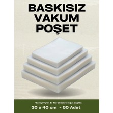 30X40 cm Endüstriyel ve Gıda Düz Tip Vakum Makinesi Poşeti 50 Adet - 70 Mic.